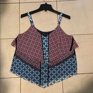 DKNY Red and Blue Patterned Camisole